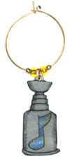 Hockey Blue stanley cup wine charms